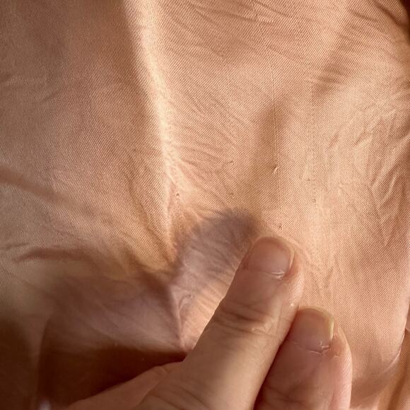 Wilfred Aritzia Orange Silky Front Tie Crop Blouse Top Small Minimalist Cupro - Picture 8 of 8